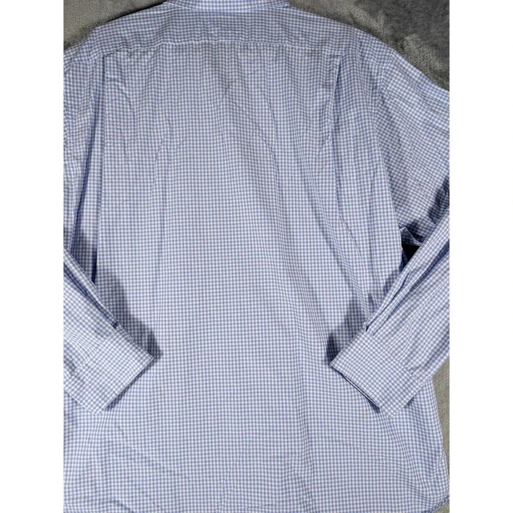 Polo Ralph Lauren Men's XL 17.5 Gingham Button Down Shirt Blue White Classic Fit